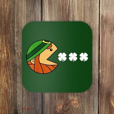 Leprechaun Eating Shamrock Coaster