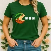 Leprechaun Eating Shamrock Women's T-Shirt thumb 2