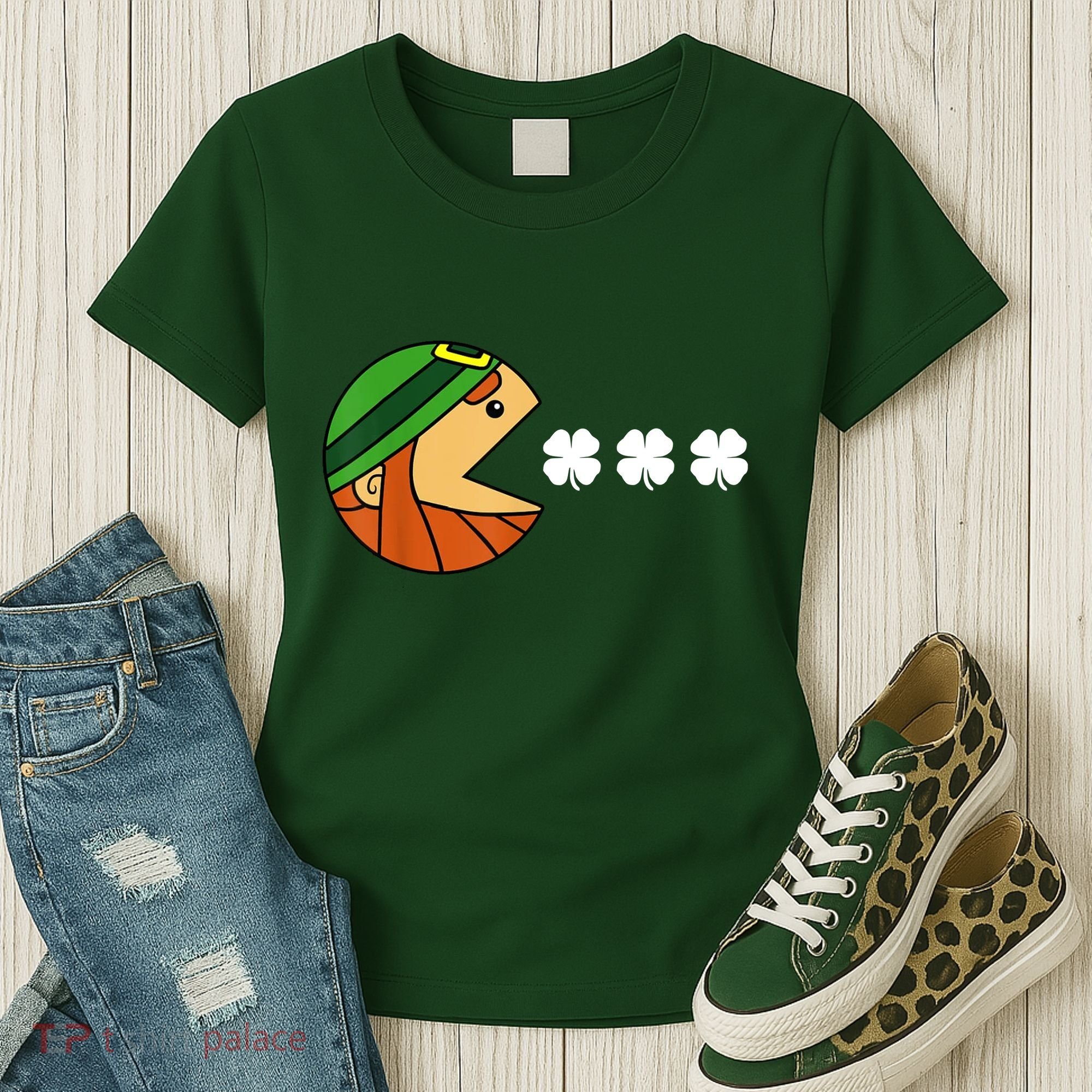 Leprechaun Eating Shamrock Women's T-Shirt