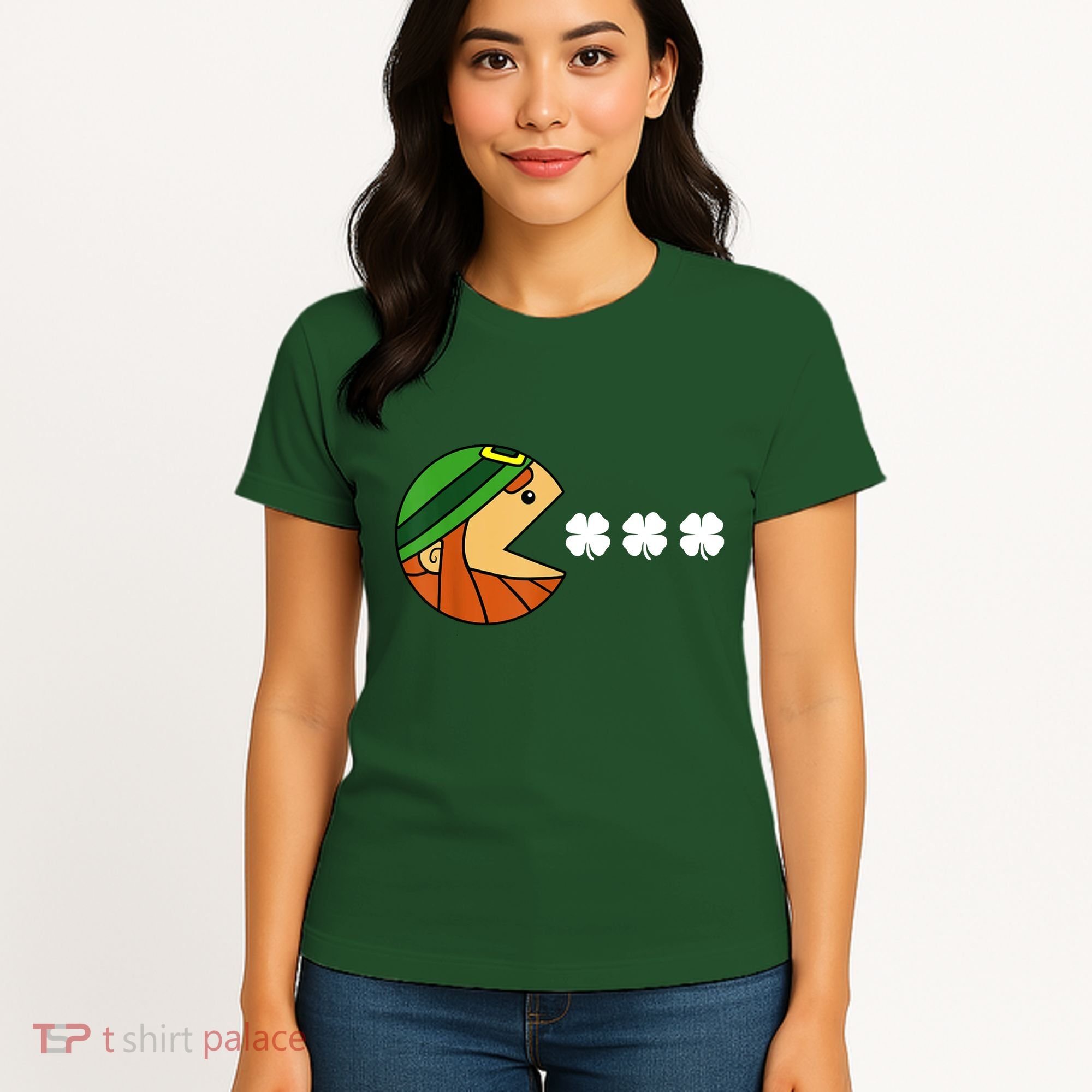Leprechaun Eating Shamrock Women's T-Shirt