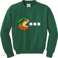 Leprechaun Eating Shamrock Kids Sweatshirt thumb 0