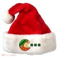 Leprechaun Eating Shamrock Santa Hat thumb 0