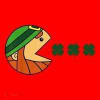 Leprechaun Eating Shamrock Santa Hat thumb 1