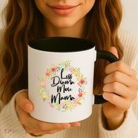 Less Drama More Mama Floral Wreath Coffee Mug thumb 3