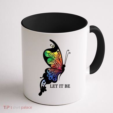 Let It Be Colorful Butterfly Coffee Mug back