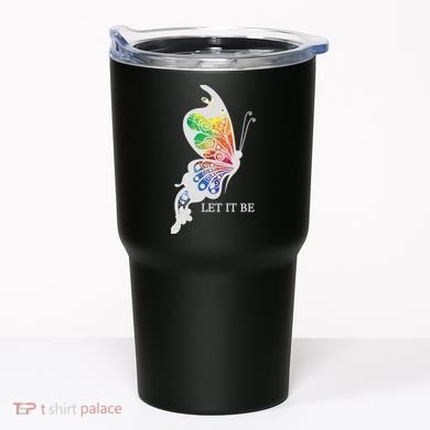 Let It Be Colorful Butterfly Tumbler