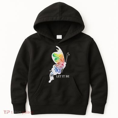 Let It Be Colorful Butterfly Kids Hoodie