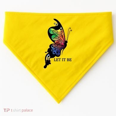 Let It Be Colorful Butterfly USA-Made Doggie Bandana