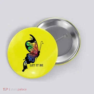 Let It Be Colorful Butterfly Button