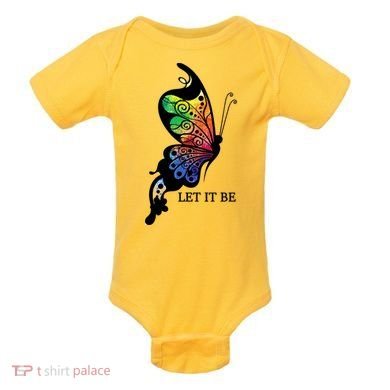 Let It Be Colorful Butterfly Baby Bodysuit