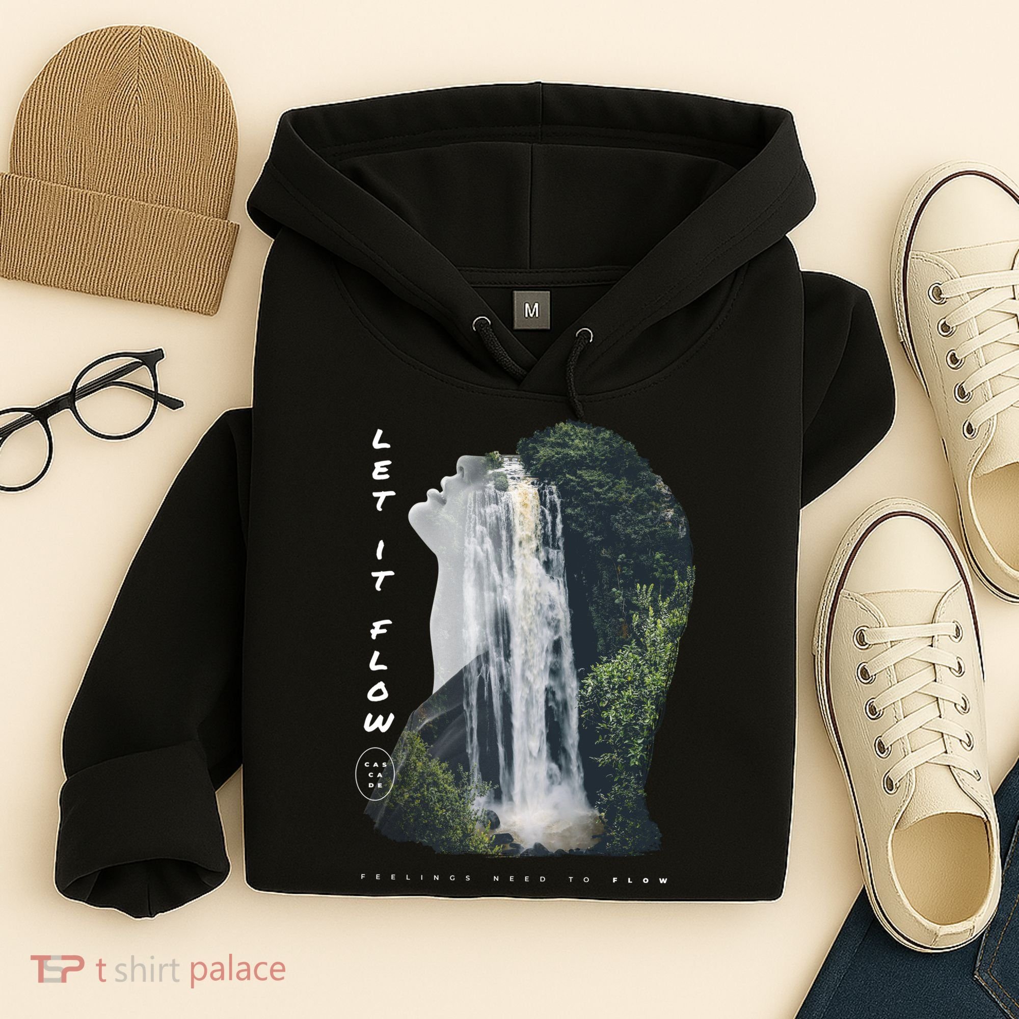 Let It Flow Waterfall Art Hoodie