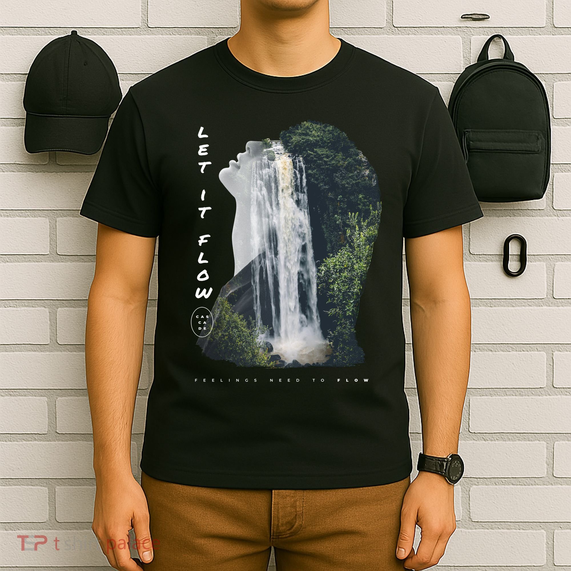 Let It Flow Waterfall Art T-Shirt