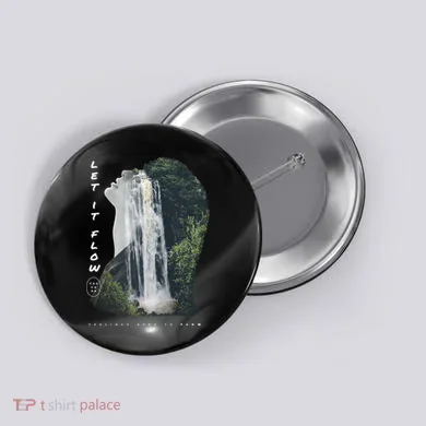 Let It Flow Waterfall Art Button