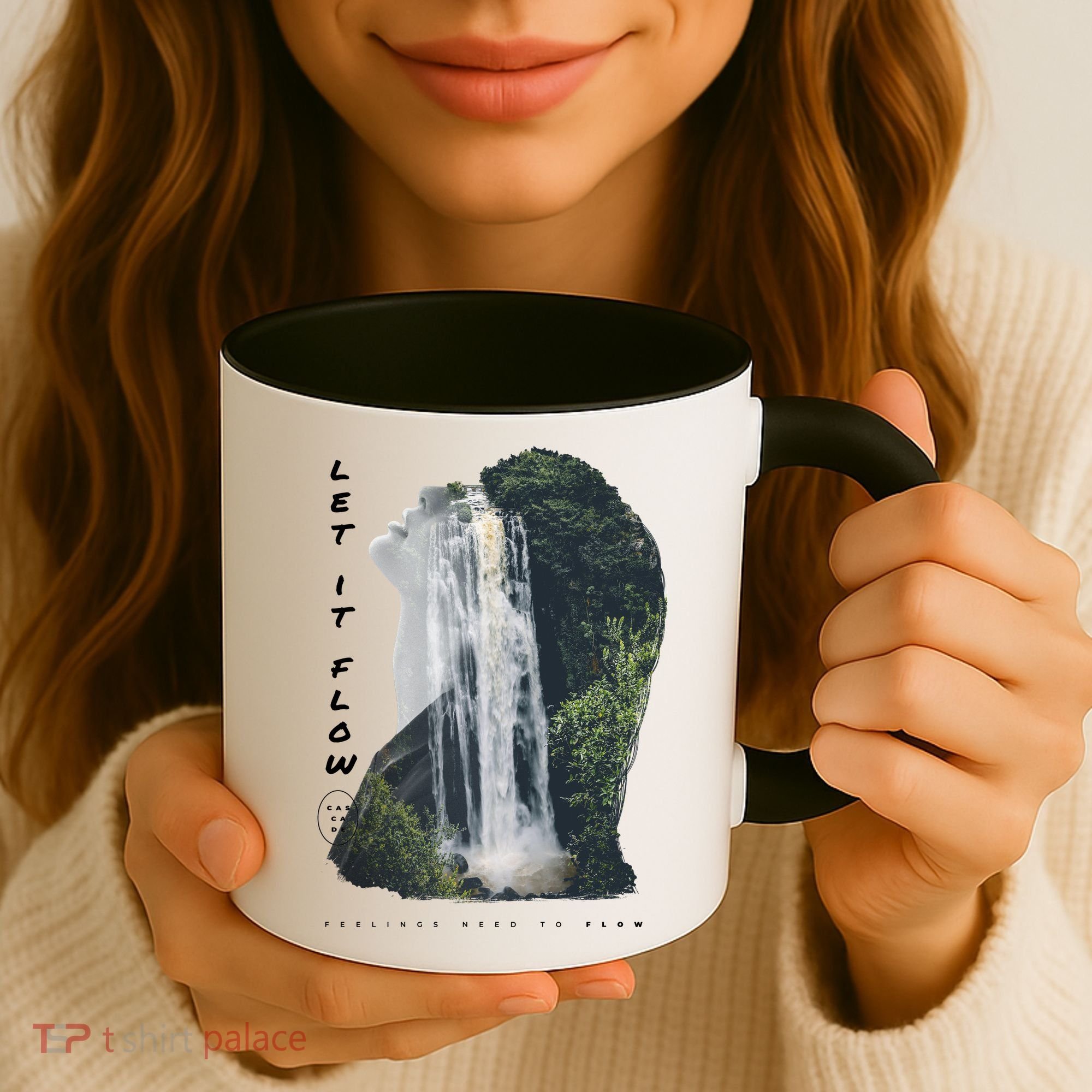Let It Flow Waterfall Art Coffee Mug