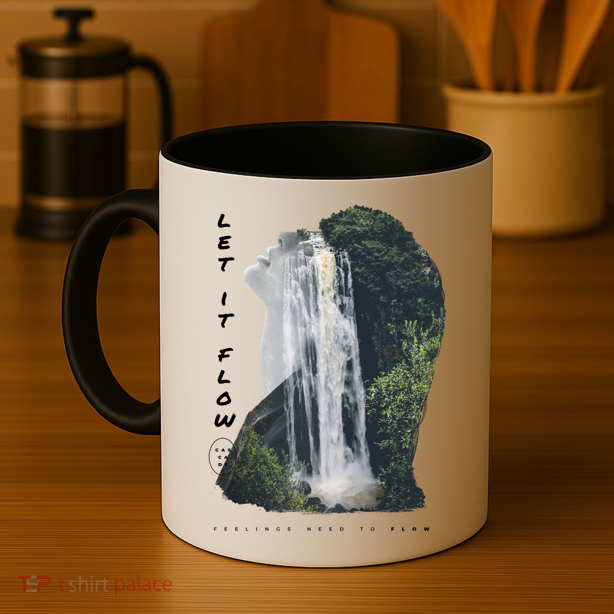 Let It Flow Waterfall Art Coffee Mug