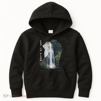 Let It Flow Waterfall Art Kids Hoodie