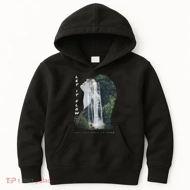 Let It Flow Waterfall Art Kids Hoodie