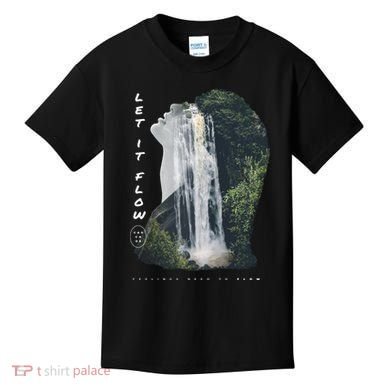 Let It Flow Waterfall Art Kids T-Shirt