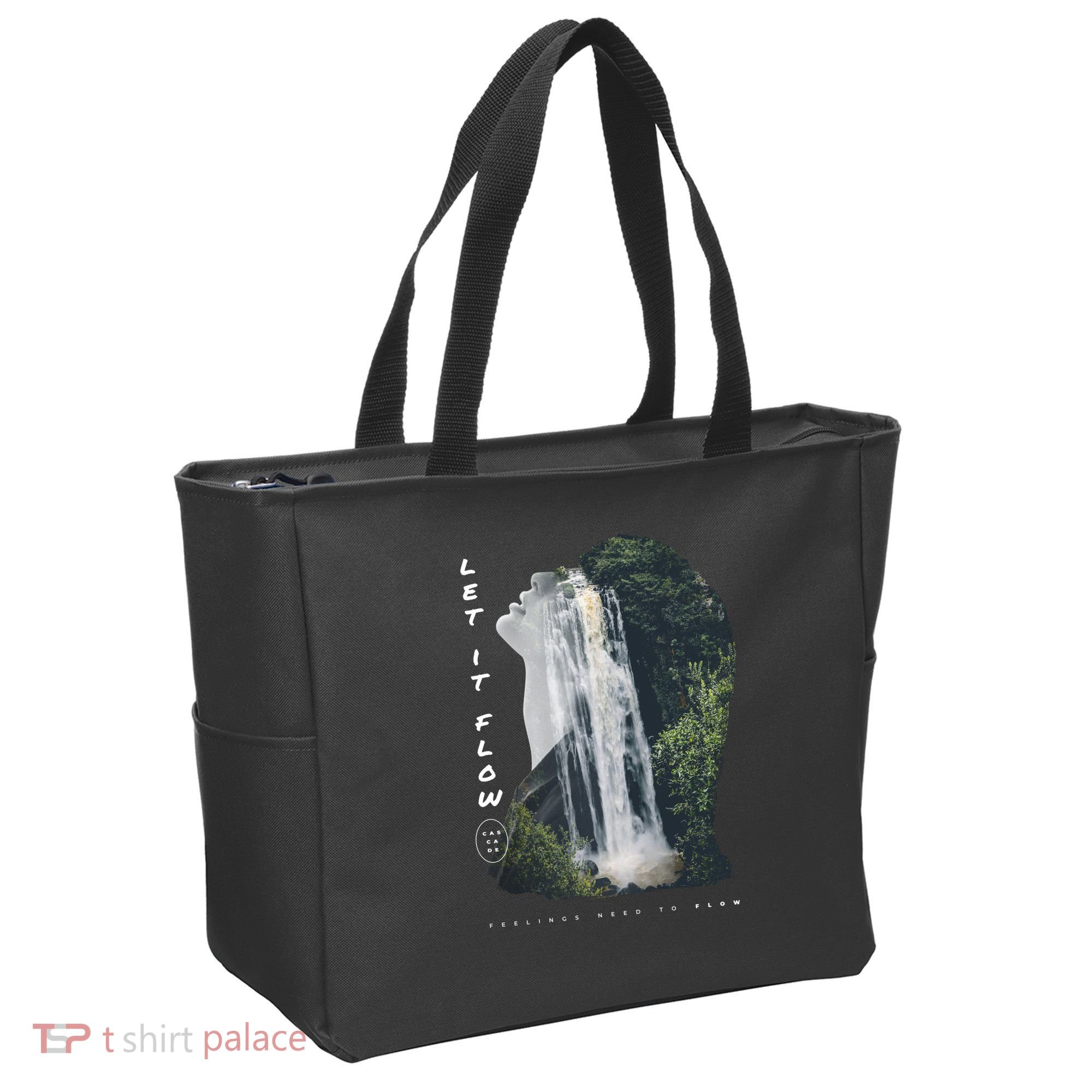 Let It Flow Waterfall Art Tote Bag