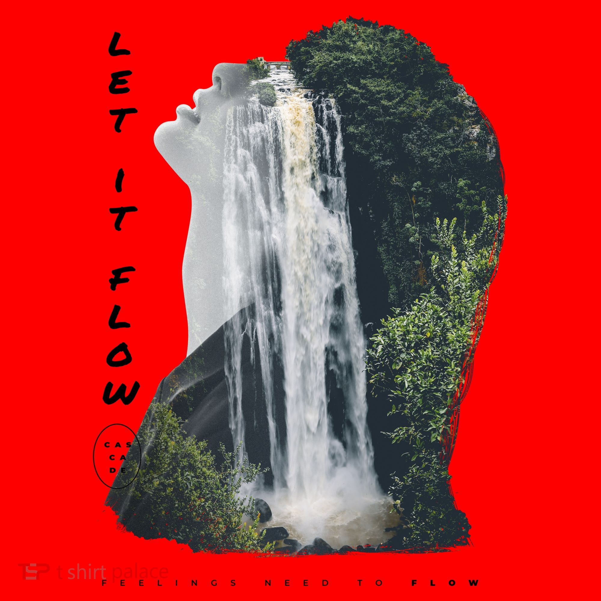 Let It Flow Waterfall Art Santa Hat