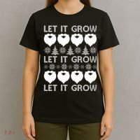 Let It Grow Santa Beard Ugly Christmas Sweater T-Shirt thumb 4