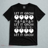 Let It Grow Santa Beard Ugly Christmas Sweater T-Shirt thumb 5