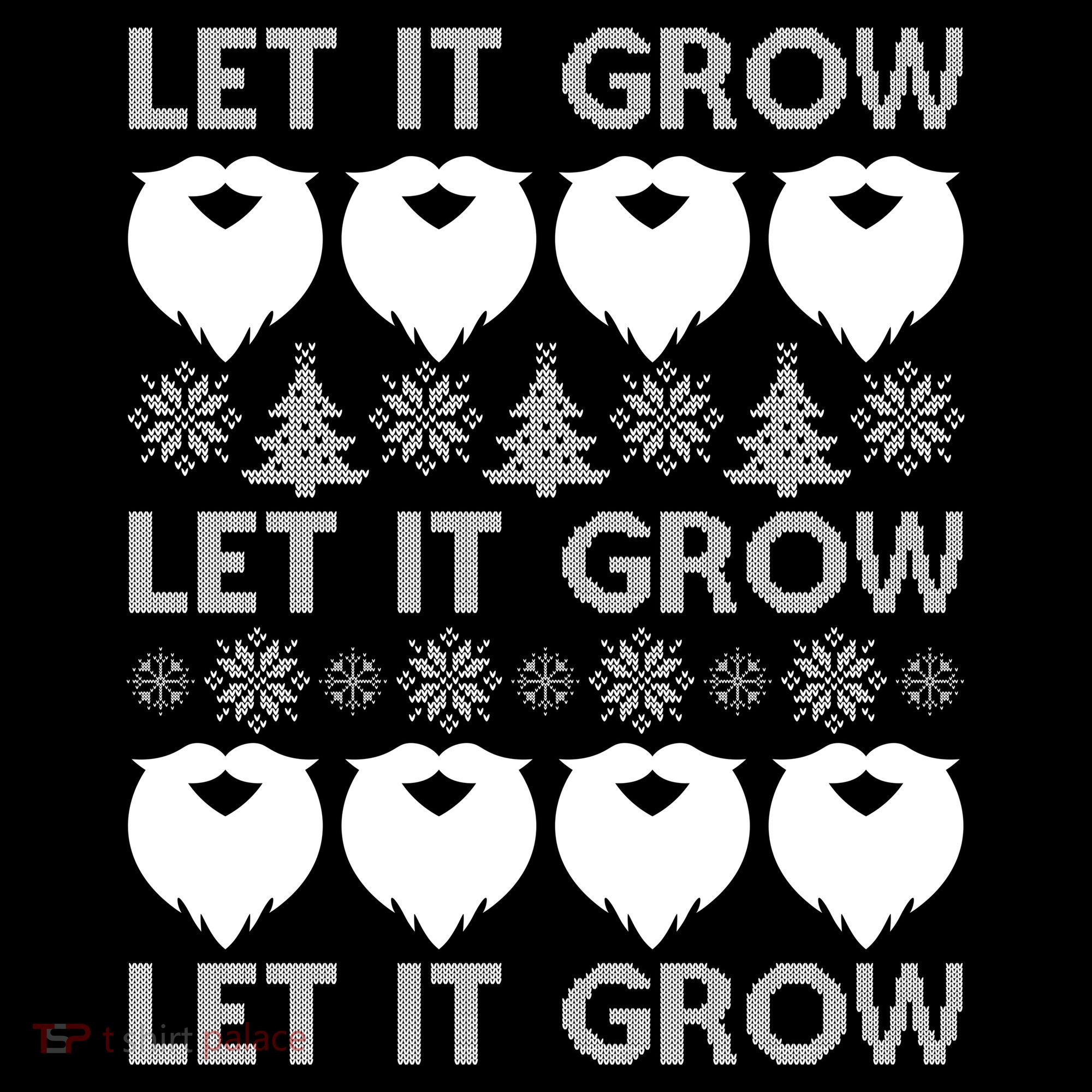 Let It Grow Santa Beard Ugly Christmas Sweater Button