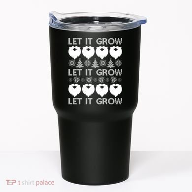 Let It Grow Santa Beard Ugly Christmas Sweater Tumbler