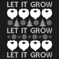 Let It Grow Santa Beard Ugly Christmas Sweater Ornament thumb 1