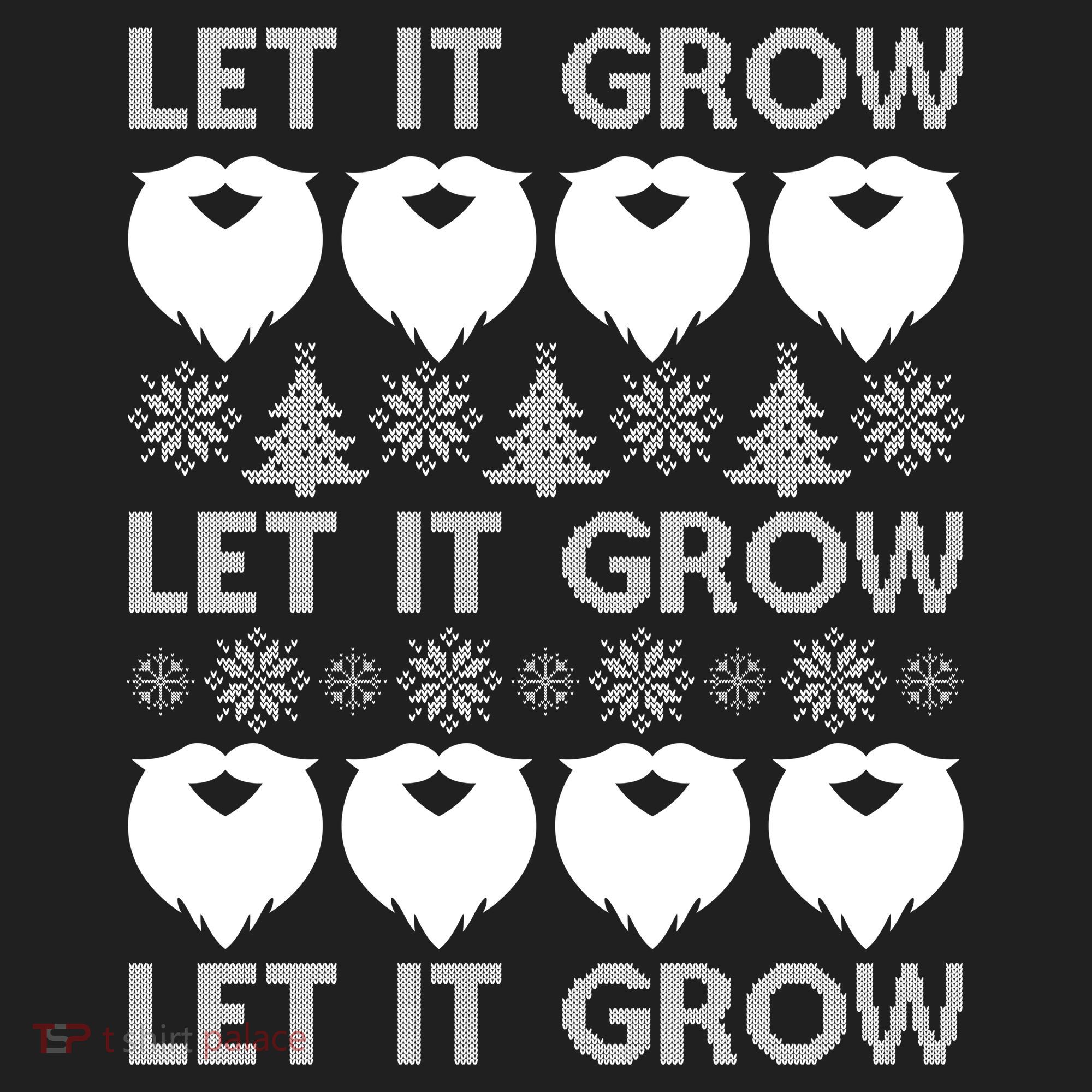 Let It Grow Santa Beard Ugly Christmas Sweater Hat