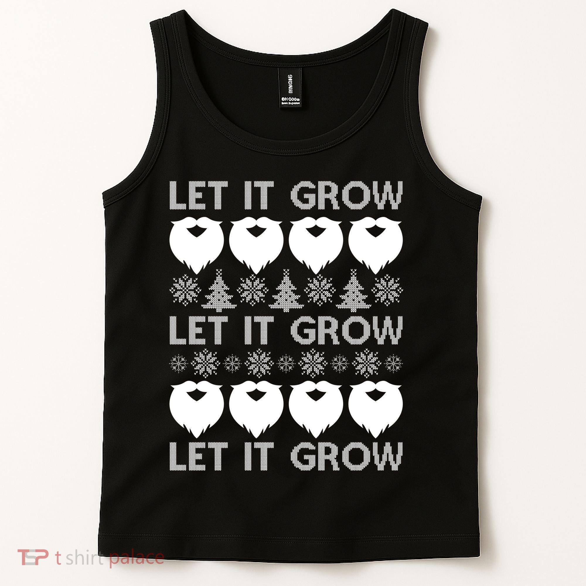 Let It Grow Santa Beard Ugly Christmas Sweater Tank Top