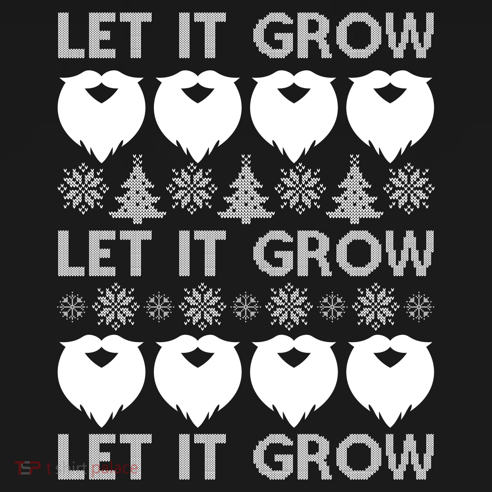 Let It Grow Santa Beard Ugly Christmas Sweater Tank Top