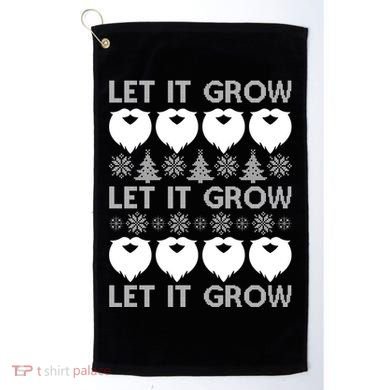 Let It Grow Santa Beard Ugly Christmas Sweater Golf Towel