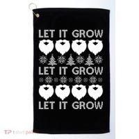 Let It Grow Santa Beard Ugly Christmas Sweater Golf Towel thumb 0