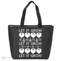 Let It Grow Santa Beard Ugly Christmas Sweater Tote Bag thumb 0