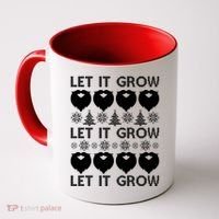 Let It Grow Santa Beard Ugly Christmas Sweater Coffee Mug thumb 0