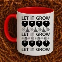 Let It Grow Santa Beard Ugly Christmas Sweater Coffee Mug thumb 2