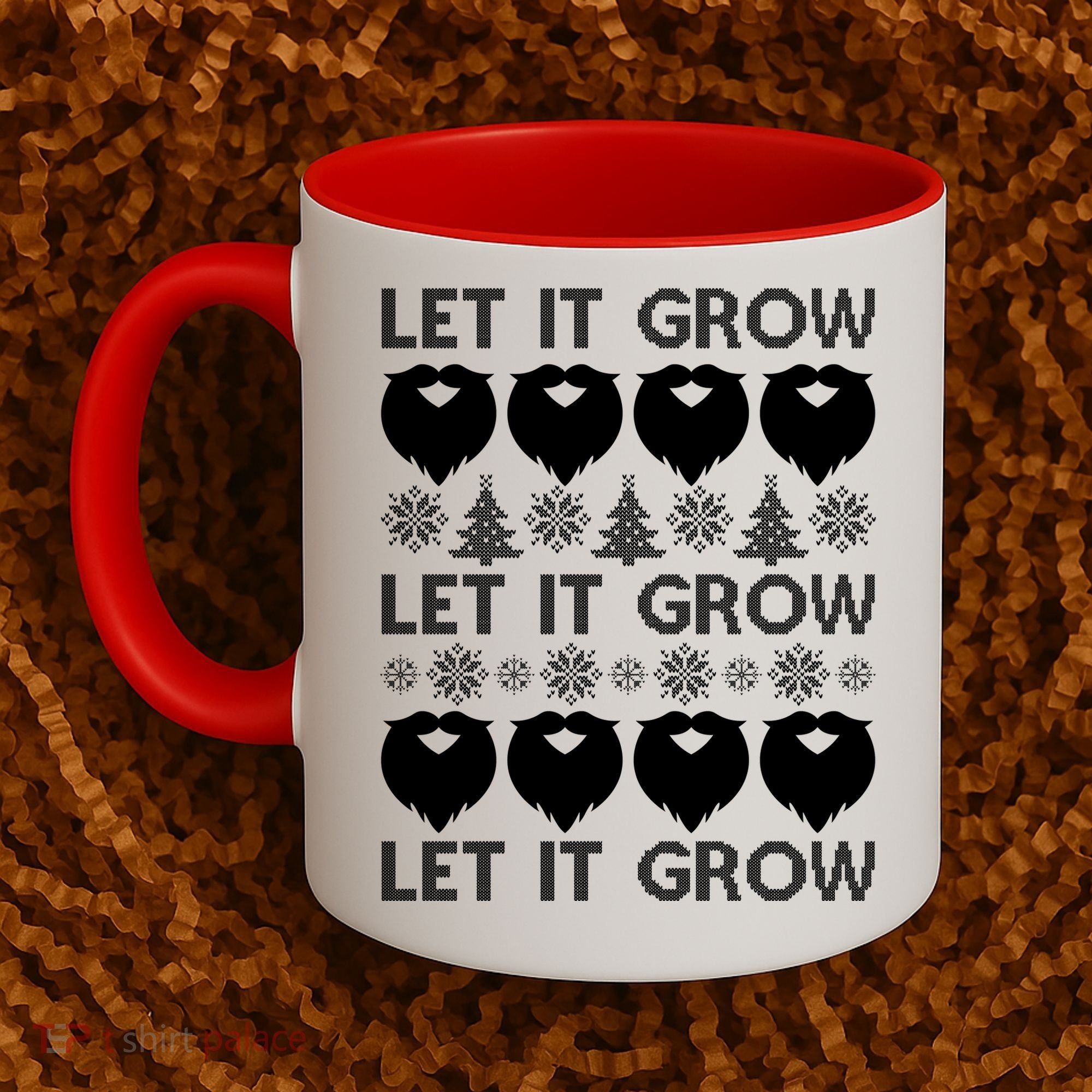 Let It Grow Santa Beard Ugly Christmas Sweater Coffee Mug