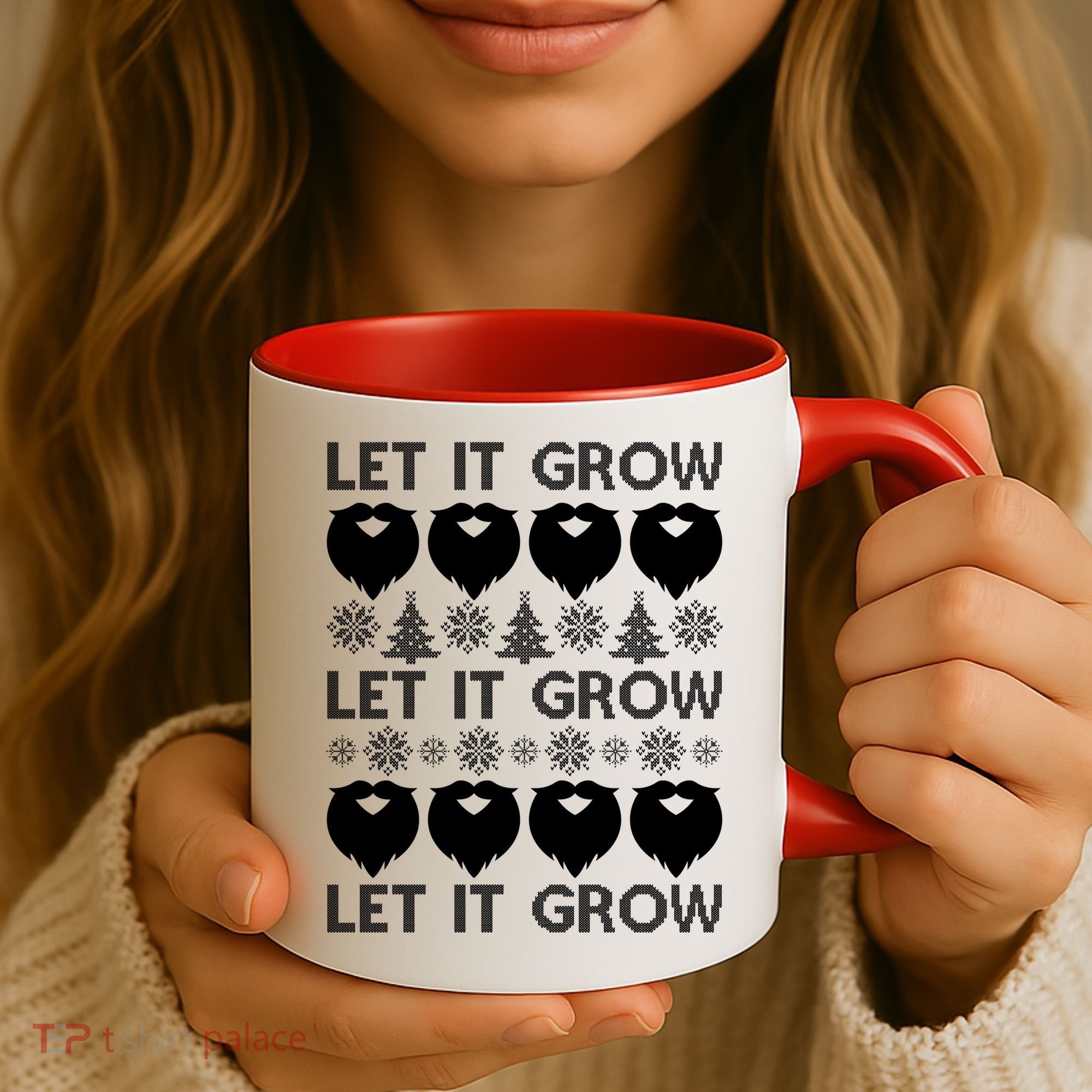 Let It Grow Santa Beard Ugly Christmas Sweater Coffee Mug