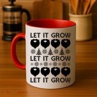 Let It Grow Santa Beard Ugly Christmas Sweater Coffee Mug thumb 4