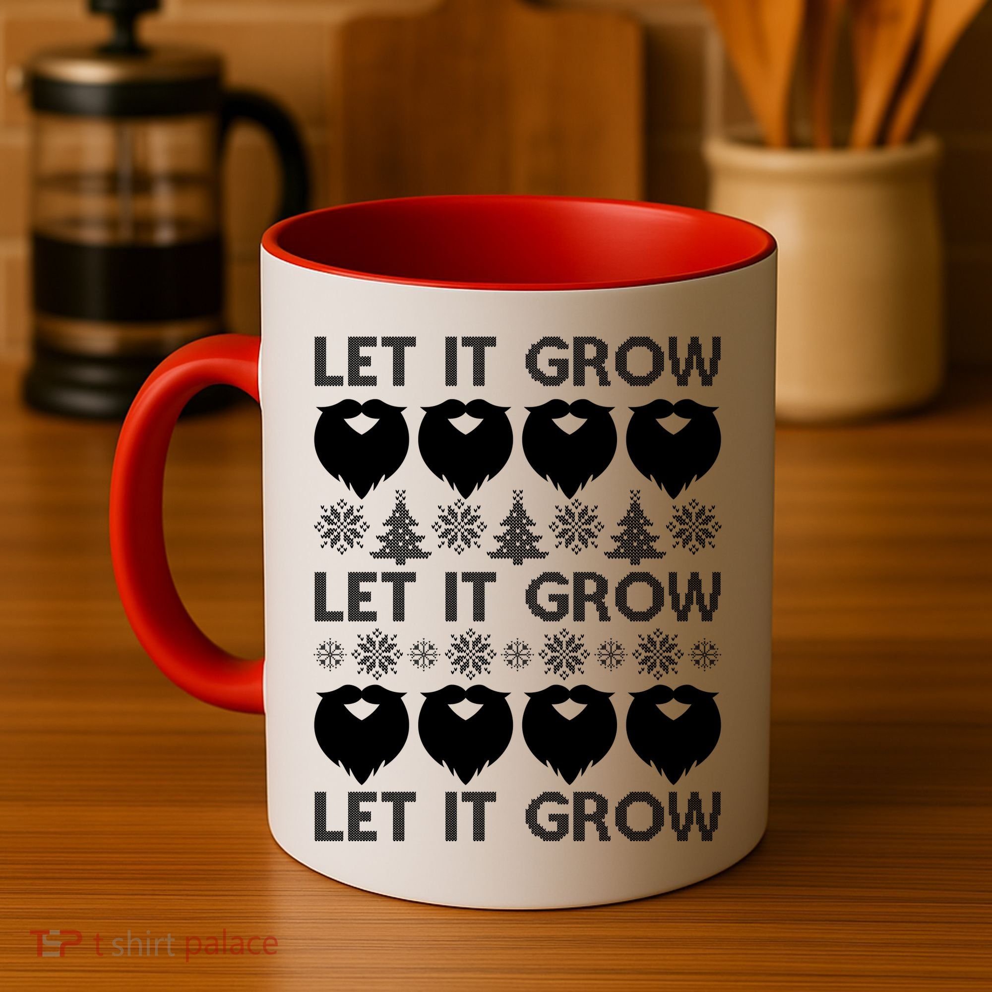 Let It Grow Santa Beard Ugly Christmas Sweater Coffee Mug