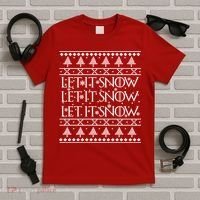 Let it Snow Let It Snow Let It Snow Ugly Christmas T-Shirt thumb 5