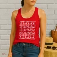 Let it Snow Let It Snow Let It Snow Ugly Christmas Women's Tank Top thumb 2