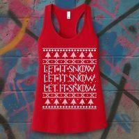 Let it Snow Let It Snow Let It Snow Ugly Christmas Women's Tank Top thumb 3