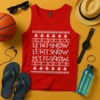 Let it Snow Let It Snow Let It Snow Ugly Christmas Tank Top thumb 4