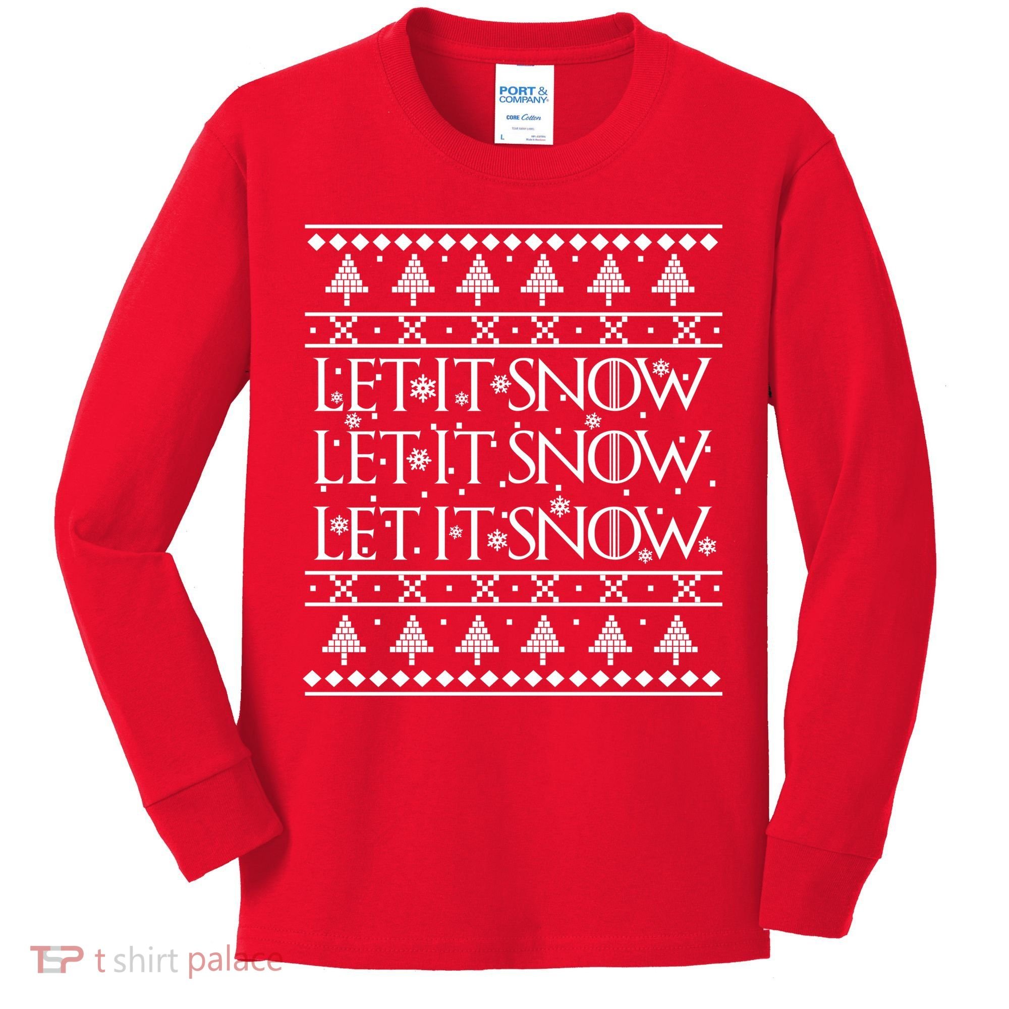 Let it Snow Let It Snow Let It Snow Ugly Christmas Kids Long Sleeve Shirt