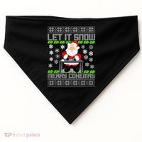 Let It Snow Merry Cokemas Santa Claus Ugly Christmas USA-Made Doggie Bandana thumb 0
