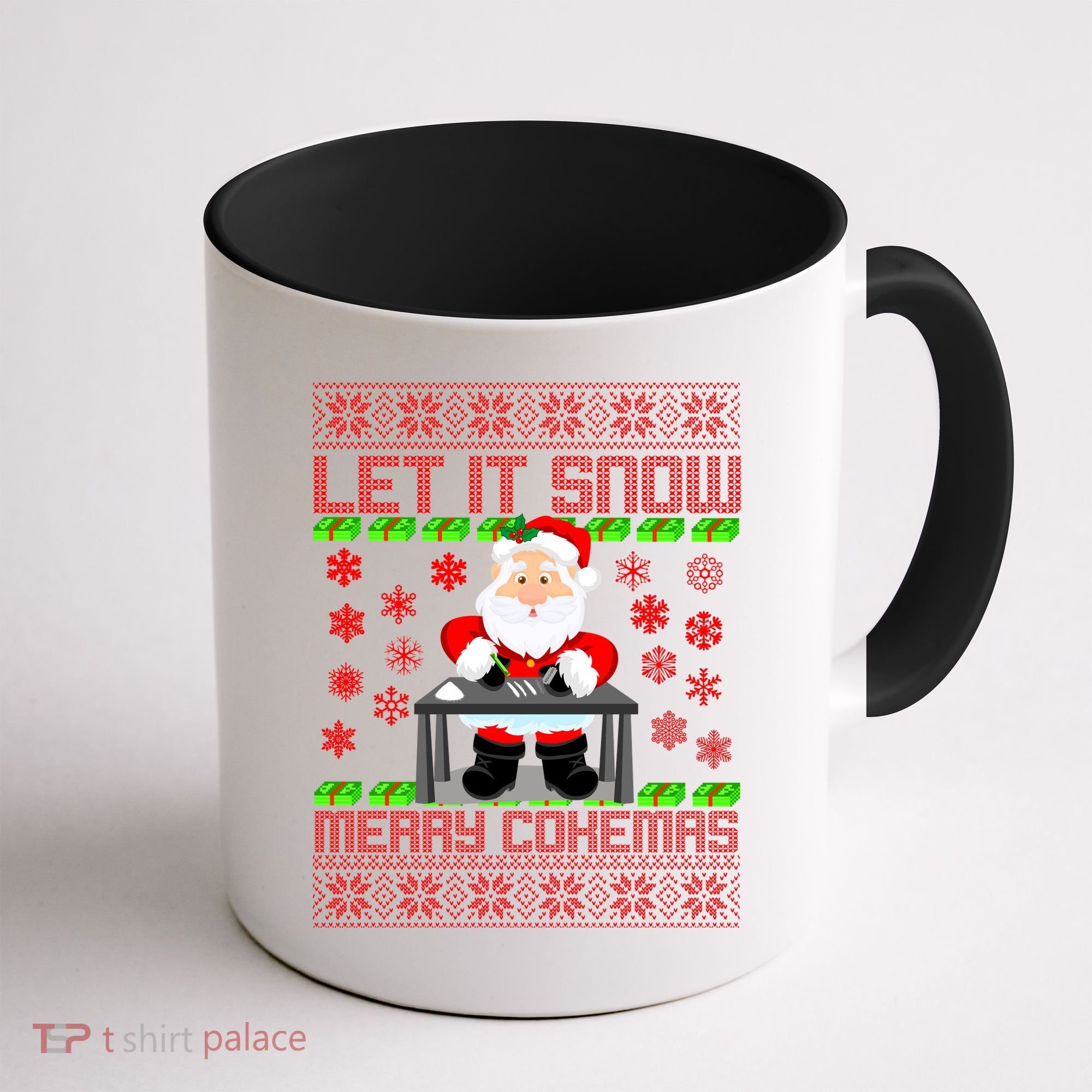 Let It Snow Merry Cokemas Santa Claus Ugly Christmas Coffee Mug