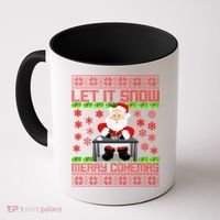 Let It Snow Merry Cokemas Santa Claus Ugly Christmas Coffee Mug thumb 0