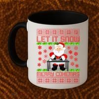 Let It Snow Merry Cokemas Santa Claus Ugly Christmas Coffee Mug thumb 2